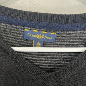 Club Room  Merino Wool Blend V Neck Sweater Italian Spun Yarn Men’s Large